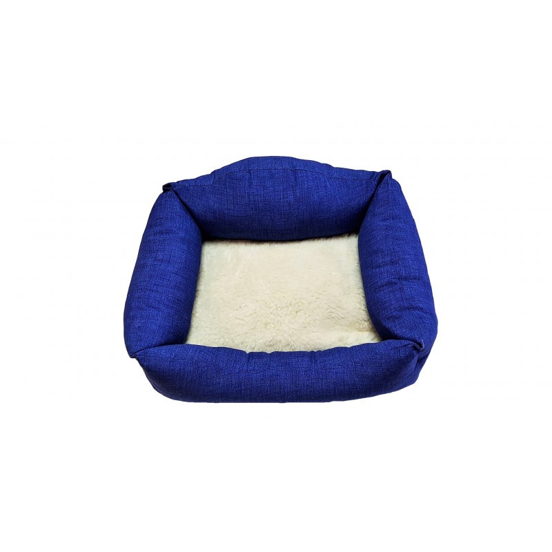 Siesta Cama Azul Cojín Borreguito 70cm