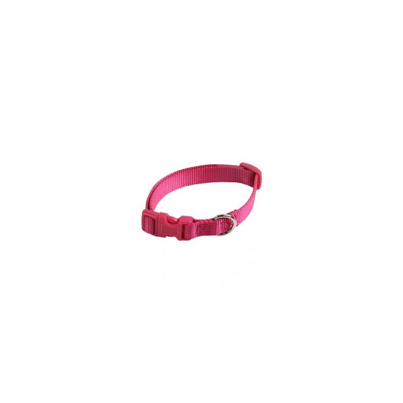 Collar ajustable nylon 10mmx20-30cm, rosa